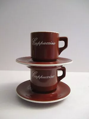 NEW Vintage ACF Brown Cappuccino Espresso Cup And Saucer Made In Italy X2 NOS • $24.99