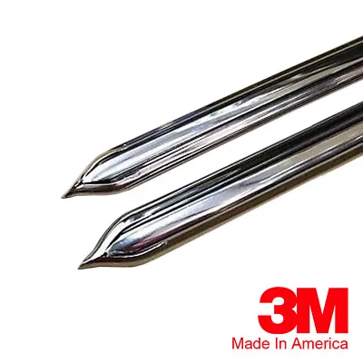 Vintage Style 5/8  Chrome Side Body Trim Molding - Formed Pointed Ends • $59.99