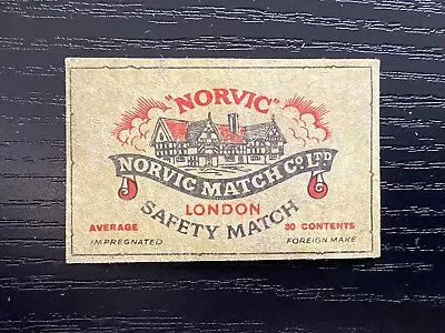 Matchbox Label Norvic Match Co Safety Matches Average 35 Foreign MK1153 • £0.99