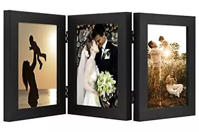 5x7 Trifold Hinged Picture Frame Photo Collage Desktop 3-Openings Triple • $19.73