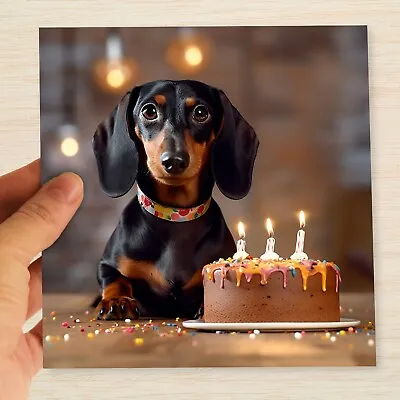 Dachshund Birthday Card Sausage Dog Suit Daughter Sister Mum  Dad Brother Son • £3.99