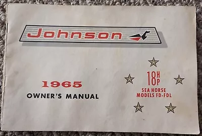 Vintage 1965 Johnson Boat Motor Owners Manual Sea Horse 18hp • $12.99