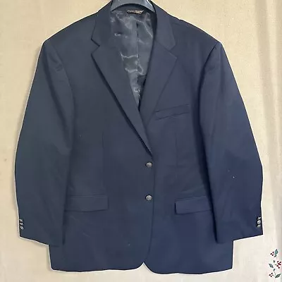 Cianni Cellini 56L Long Navy Blue 2 Bronze Button Blazer Super 110's Wool Jacket • $50