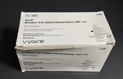 Vyaire Airlife Modudose 0.9% Sodium Chloride Solution Usp 3ml Open Box 92ct 5251 • $19.99