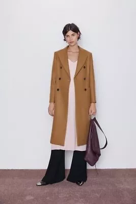 Zara Woman Camel Wool Coat  Brown  Size Extra Large Xl New • $148.53