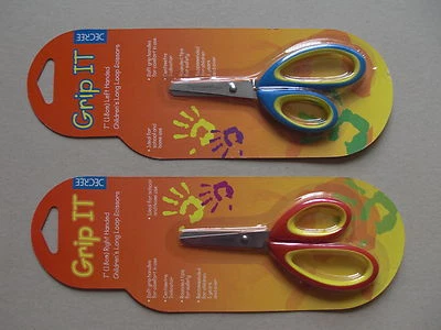 £3.99 • Buy Childrens Long Loop Soft Grip Scissors Left Or Right Handed 