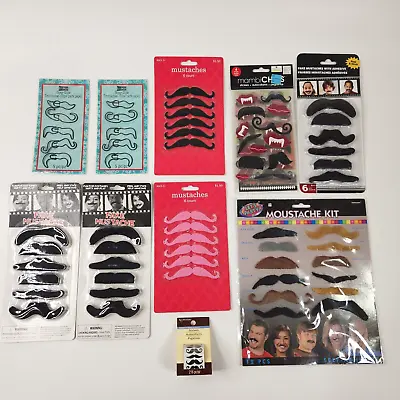 Fake Mustaches Lot - Self Adhesive Halloween Party Theater Costume Prop • $32.40