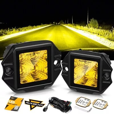 2x AUXBEAM 3.5  LED Light Fog Driving Pods Amber Grill Mount For Can Am Maverick • $50.99