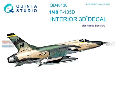 QTSQD48138 1:48 Quinta Studio Interior 3D Decal - F-105D Thunderchief (HBS Kit) • $24.79