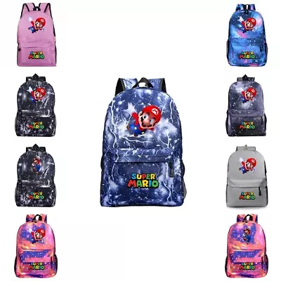 £2.99 • Buy Super Mario Large Backpack Boys Girl School Bag Casual Bookbag Travel Rucksack