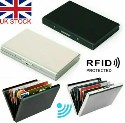 Mens Carbon Fiber RFID Blocking Clip Wallet Money Slim Credit Card Holder Metal. • £4.07