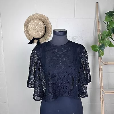 Alice McCall Women's Size 8 Crop Black Lace Outerwear • $49.95