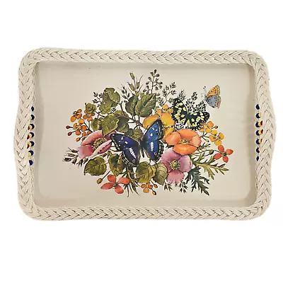 Royal Floral Tray Breakfast Bed Tray White Butterfly  18  England 1970's • $75