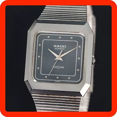 BOXED [N-MINT] RADO Diastar Quartz 104.0118.3 Square Men's Watch Vintage Swiss • £156.17