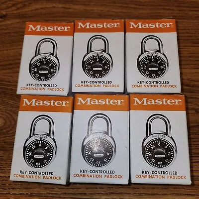 Lot Of 6 Vintage Master Lock Combination Padlock 1525 Milwaukee WI USA V59 • $11.99