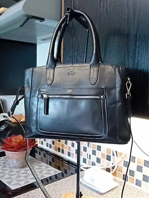 Lakeland Leather Large Tote Bag Handbag Cross Body Shoulder Bag Black • £22