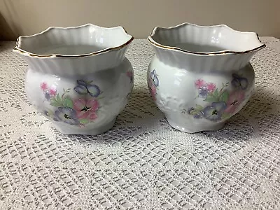 £18 • Buy 2 Vintage Floral Planters Jardiniere Maryleigh Pottery