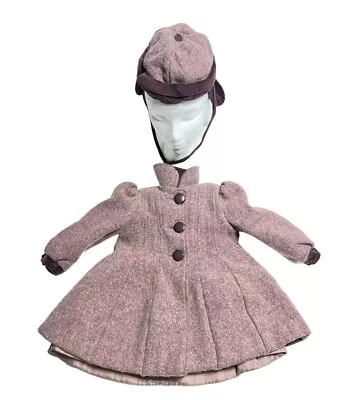 Vintage Rothschild Wool Winter Coat & Hat Girls Size 3  Maroon Jacket • $49.90