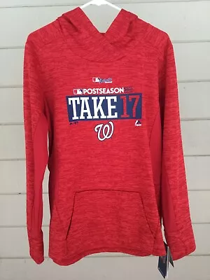 Majestic Mens Hooded Sweatshirt Size Large MLB Take 17 Washington Nationals NEW • $34