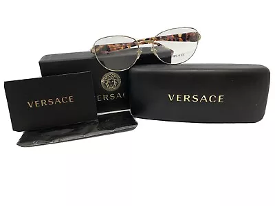 NEW Versace 1246-B 1427 Pale Gold 54.17.135 Women’s Designer Eyeglasses Frames • $133.34