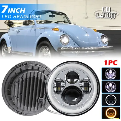 7  Round LED Projector Hi/Lo Sealed Beam Headlight Kit For VW Beetle 1950-1979 • $29.99