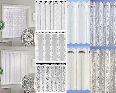 1 X NET VOILE LOUVRE VERTICAL PLEATED WINDOW BLIND PANELS - 7 DESIGNS - 72  Wide • £11.99