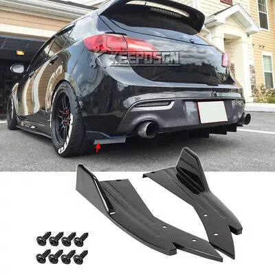 $44.65 • Buy For Mazda 2 3 5 6 MX5 Gloss Rear Bumper Spoiler Lip Splitter Diffuser Side Skirt