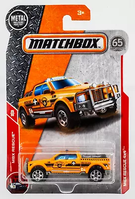 2018 Matchbox #82 MBX Rescue 4x4™ MATTE ORANGE | MATCHBOX FIRE DEPT. | FSC • $2.99