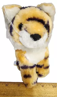 Vintage 1993 Dakin Tiger Plush Animal 6  Brown Eyes Cute Whiskers Plushie • $20