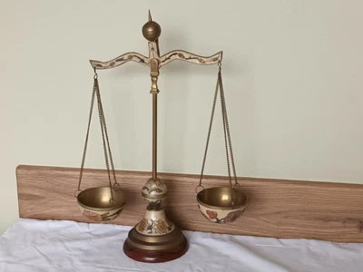 £35 • Buy Vintage Scales Of Justice Brass Cloisonne