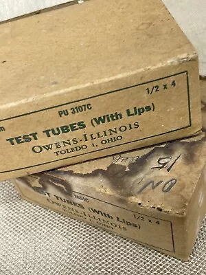 Vintage Lot Of 15 Test Tubes W/ Lips 1/2  X 4  In Box PU 3107C • $17.50