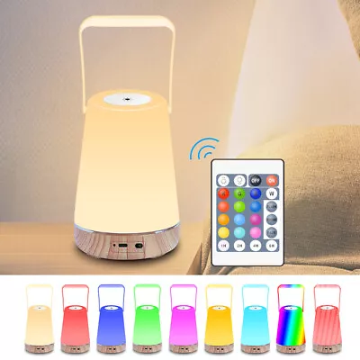 Bedside Table Lamp LED Touch Night Light 13 Colors Portable Night Lamp Bedroom • £3.20