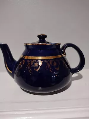 Vintage Hall Teapot Blue And Gold 2 Cup • $20