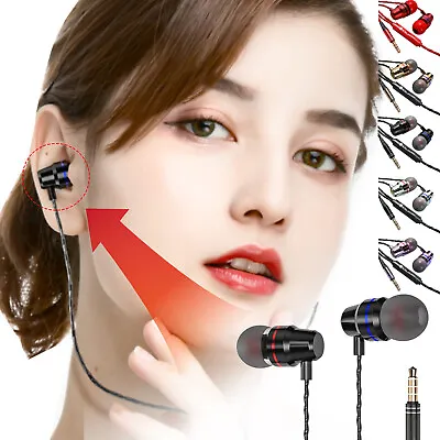 $14.97 • Buy 3.5mm Wired Headphones With Bass Earbuds Stereo Earphone Music Sport Gaming  AU
