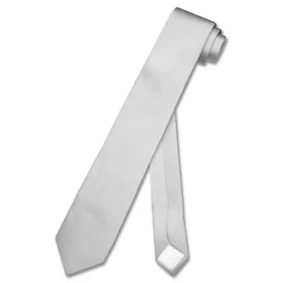 COVONA Narrow NeckTie Skinny SILVER GREY Thin Men's Neck Tie 2.5  Wide • $8.95