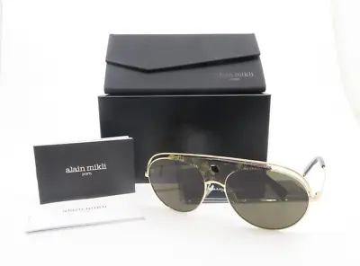 £124.97 • Buy Alain Mikli A04010 002/71 TOUJOURS Gold/Brown Tortoise New Aviator Sunglasses.