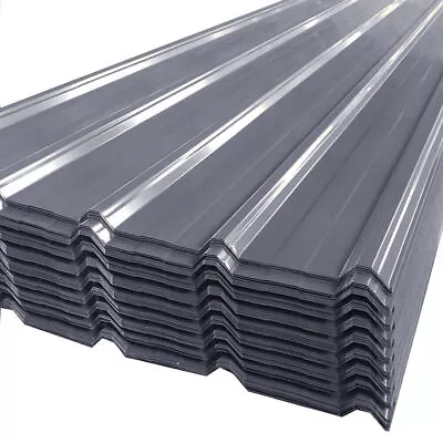 12x Grey Cladding Galvanized Roof Sheets Metal Profile Corrugated Roofing Sheet • £57.98