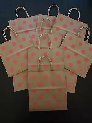 10 Victoria's Secret PINK Dog Logo /  POLKA DOT Small Paper Shopping Gift Bag 💜 • $13.95