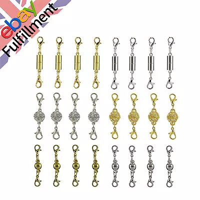 24PCS Magnetic Clasps Lobster Clasp Extender Kit For Jewelry Necklace DIY • £10.79