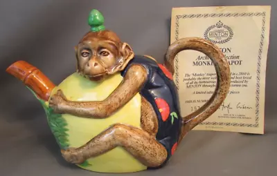 RARE MINTON Royal Doulton Majolica MONKEY TEAPOT Limited Edition 1596/1793 NMINT • $180