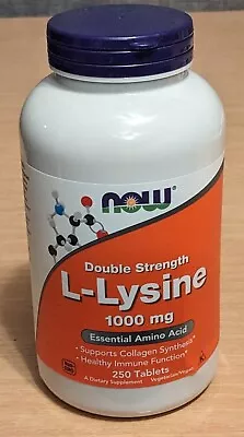 NOW Foods L-lysine 1000 Mg - 250 Tablets - Best By 11/2028 • $11.95