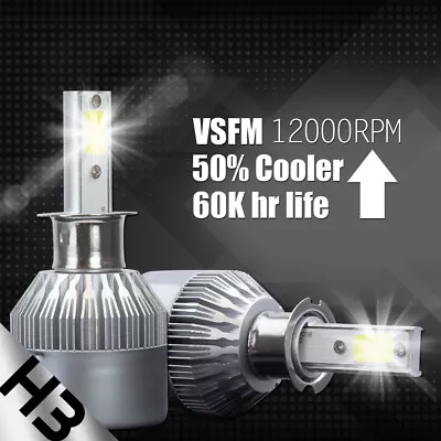 COB H3 C6 38800LM 388W LED Headlight Kit Hi/Lo Turbo Light Bulbs 6000K Car • $15.98