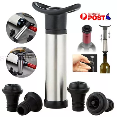 Wine Saver Vacuum Pump Sealer Preserver Set With 4 Valves Champagne Stopper • $13.30