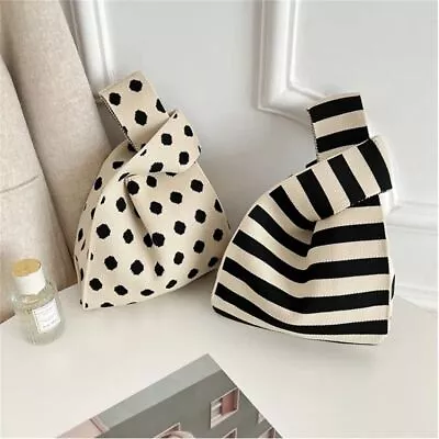 Reusable Knot Handmade Shopping Bags Knit Handbag Tote Bag Wrist Bag • $18.07