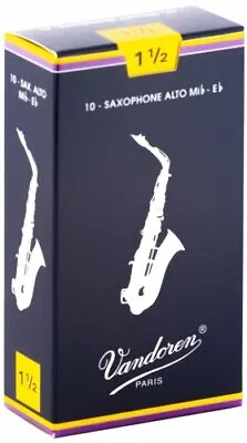 Vandoren 10 PACK Traditional Alto Saxophone Reeds # 1.5 Strength 1 1/2 SR2115 • $29.95