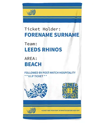 £30 • Buy Knitted Leeds Rhinos Personalised Ticket Towel