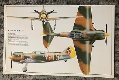 Model Toy Airplane Poster Specs Vintage Original Lavochkin LA-5 Sign 1980's • $23.82