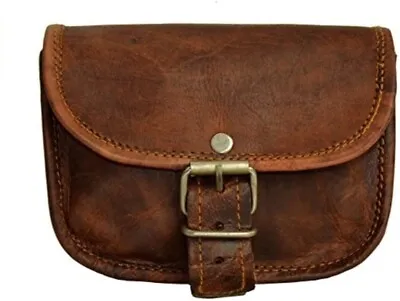 6  Leather Bumbag Belt Pouch Vintage Handmade Brown Small Messenger Bag For Men • $56.37