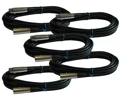 5 PACK Balanced 3pin XLR Male To Female Mixer To Powered Speaker Cable 20ft Cord • $19.60