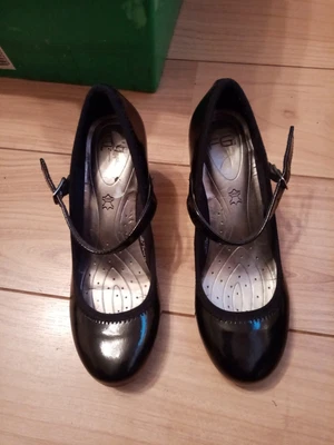 £8.50 • Buy Vgc Leather Footglove By M & S Mary Jane Type Black Heeled Shoes Size 3.5